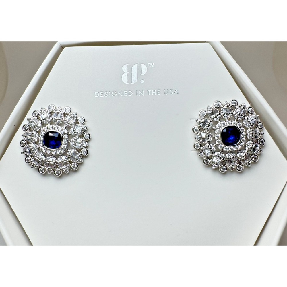 Bomb Party Sept Earrings ER17918 What The Moon Gave Sapphire Rhodium Studs